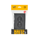 Розетка двухместная без заземления Brite графит IP20 IEK