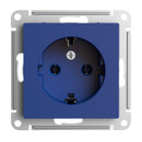 Механизм розетки с заземлением AtlasDesign аквамарин IP20 Systeme Electric