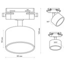 Светильник трековый Ritter GX53 поворотный цилиндр 85х80 мм белый