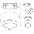 Светильник трековый Ritter GX53 поворотный цилиндр 85х80 мм черный