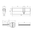 Механизм цилиндровый Аллюр 100 30х60 мм ключ-ключ латунь_2