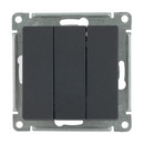 Механизм выключателя трехклавишный AtlasDesign базальт IP20 Systeme Electric