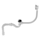 Сифон для ванны  Aquant 1 1/2"х40 клик-клак перелив автомат хром гибкая труба 40х40/50
