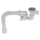 Сифон для душевого поддона Aquant 1 1/2"х40 регулируемый с гибкой трубой 40х40/50
