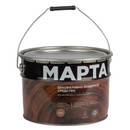 Декоративно-защитное средство для дерева с маслом и воском Марта махагон полуглянцевое 9л_2