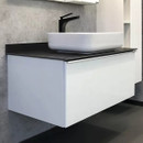 Тумба подвесная Comforty Милан 90 с раковиной T Y9378 белая с графитовой столешницей_2