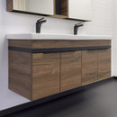 Тумба подвесная Comforty Дуэт 125 с раковиной Гармония 125 дуб темно коричневый_2