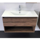 Тумба подвесная Comforty Бордо 90 с раковиной Quadro 9090M дуб темно коричневый_2