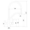 Смеситель для кухни с гибким изливом и подлючением к фильтру Fmark белый/ графит FS0662-Q02_2