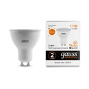 Лампа светодиодная Gauss 11Вт GU10 теплый свет 3000K рефлектор