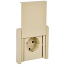 Розетка одноместная с заземлением со шторками и крышкой Forte&Piano ваниль IP44 IEK_2