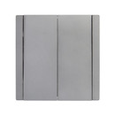 Выключатель двухклавишный Forte&Piano сталь IP20 IEK_2