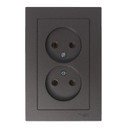 Розетка двухместная без заземления AtlasDesign мокко IP20 Systeme Electric