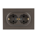 Розетка двухместная с заземлением со шторками AtlasDesign мокко IP20 Systeme Electric_2