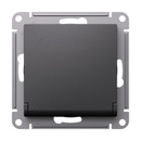 Механизм розетки с заземлением со шторками и крышкой AtlasDesign базальт IP20 Systeme Electric