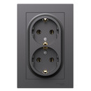 Розетка двухместная с заземлением AtlasDesign базальт IP20 Systeme Electric