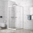 Душевой уголок Domani-spa Cube 90х90см стекло прозрачное 4мм профиль белый_2