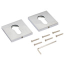 Накладка декоративная квадратная под цилиндровый механизм хром Аллюр