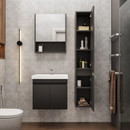 Тумба подвесная Garda Izeo 60см с раковиной Дакота 60см черный шагрень