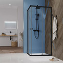 Душевой уголок Domani-spa Cube 90х90см стекло прозрачное 4мм профиль чёрный_2