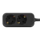 Колодка розеточная 2 гнезда с заземлением 16А 250В IP20 черная Эра_2