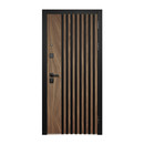 Дверь входная Luxor 2МДФ 3Д Рейка орех американский мокко/эмалит белый 960мм правая_2