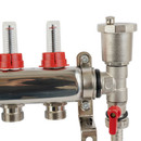 Коллекторная группа Altstream 1" евроконус 3/4" на 4 выхода с расходомерами