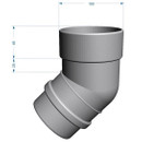 Колено трубы 45˚ Docke Lux пломбир_3