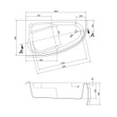 Ванна акриловая Cersanit Joanna 160x95см асимметричная белый_3