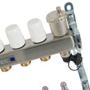 Коллекторная группа Valtec 1" евроконус 3/4" на 6 выходов с расходомерами