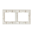 Рамка двухместная горизонтальная Кварта белая IP20 IEK