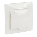 Розетка одноместная с заземлением с крышкой Кварта белая IP20 IEK_3