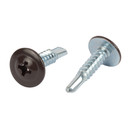 Саморез с прессшайбой сверло 4,2х19мм коричневый шоколад (RAL 8017) Yoko