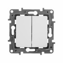 Механизм выключателя двухклавишный Etika белый IP20 Legrand