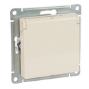 Механизм розетки с заземлением со шторками и крышкой AtlasDesign бежевый IP20 Systeme Electric_3