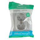 Розетка двухместная с заземлением со шторками AtlasDesign алюминий IP20 Systeme Electric_3