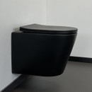 Унитаз подвесной Comforty 105MB безободковый с сиденьем дюропласт softclose черный матовый