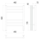 Полотенцесушитель электрический Terminus Аврора П6 450х600 белый матовый