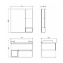 Зеркало шкаф Comforty Прага 75 дуб белый глянцевый_3