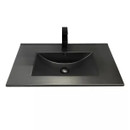 Тумба подвесная Comforty Бонн 75 с черной матовой раковиной 75E дуб темный_3