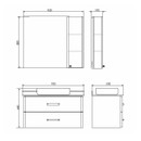 Тумба подвесная Comforty Амстердам 95 с раковиной T Y9378 белый глянцевый с черной матовой столешницей_3