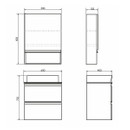 Тумба подвесная Comforty Эдинбург 60-2 с раковиной 9055RA-50 бетон светлый с черной столешницей_3