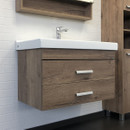 Тумба подвесная Comforty Никосия-80П с раковиной Fest 80 дуб темный