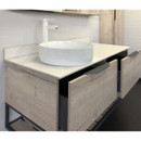 Тумба подвесная Comforty Порто-120-1 c раковиной Comforty 9110 дуб дымчатый_3