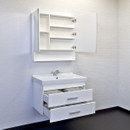 Тумба подвесная Comforty Никосия-80П с раковиной Fest 80 белый глянец_3