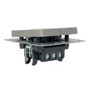 Механизм переключателя проходного двухклавишный Brite сталь IP20 IEK
