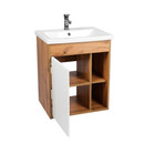 Тумба подвесная Viant Бостон 60 с раковиной Cersanit Como 60 дуб вотан/белый_3