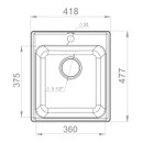 Мойка мраморная GranFest Quarz 420х480 мм серый GF-Z-17