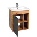 Тумба подвесная Viant Бостон 70 с раковиной Cersanit Como 70 дверца графит_3