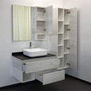 Тумба подвесная Comforty Прага-90 с раковиной Comforty T-Y9378 дуб белый/графит_3